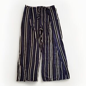 Anthropologie Maeve Pants​​ Pull On Split Leg Palazzo Striped Womens Size Medium